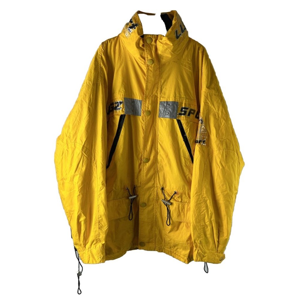 Vintage LUGZ Sport Spell Out Distressed Fleece Lined Windbreaker Jacket